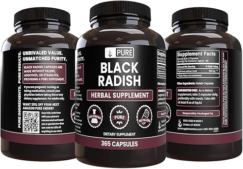 Miniatura 4 de Pure Original Ingredients Rábano negro (365 cápsulas) sin relleno de magnesio o arroz, siempre puro, verificado por laboratorio