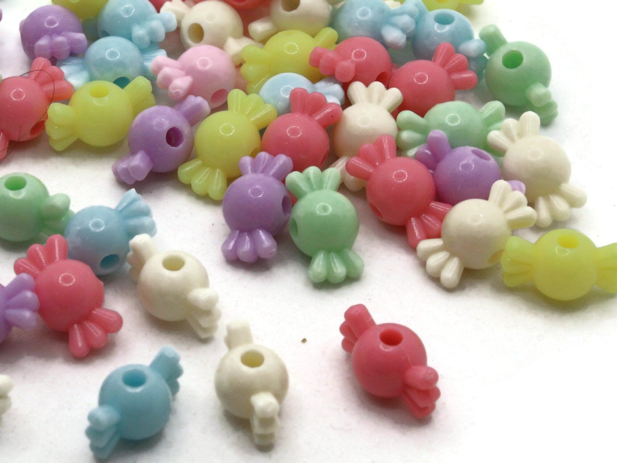 Satra Traders Assorted Candy Pastel Plastic Beads | Size: 8mm | 100g