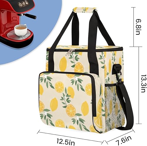 Miniatura 2 de Bolsa de transporte para cafetera de limón con patrón para Keurig K-Mini o K-Mini Plus K-Cup Pods Almacenamiento portátil Cafetera Bolsa de viaje