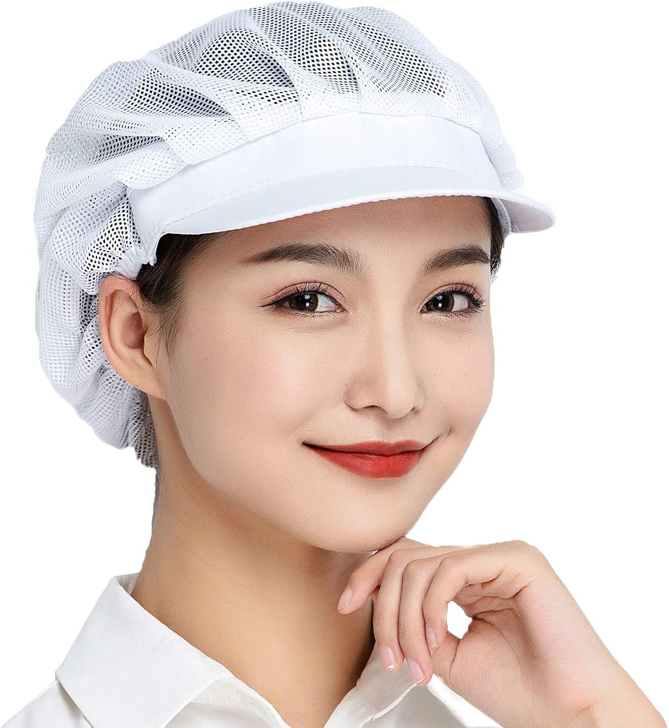 Jaspfct Chef Hat Food Service Hairnets Kitchen Cooking Cap for Women HT001B1: Clothing