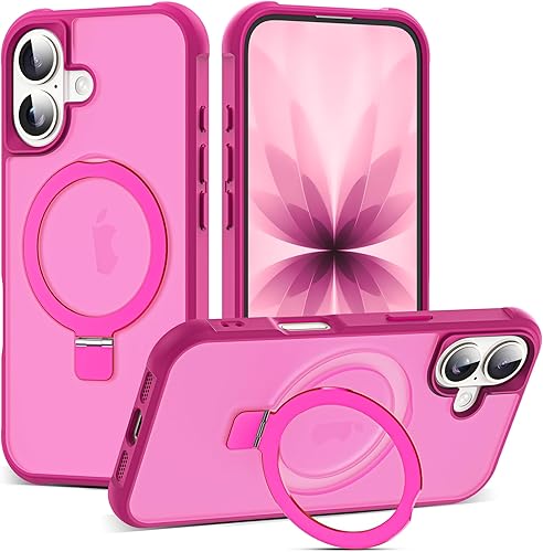 Miniatura 126 de Funda de grado militar compatible con iPhone 14 Plus de 6.7 pulgadas, con soporte magnético invisible tipo anillo, compatible con MagSafe y gran