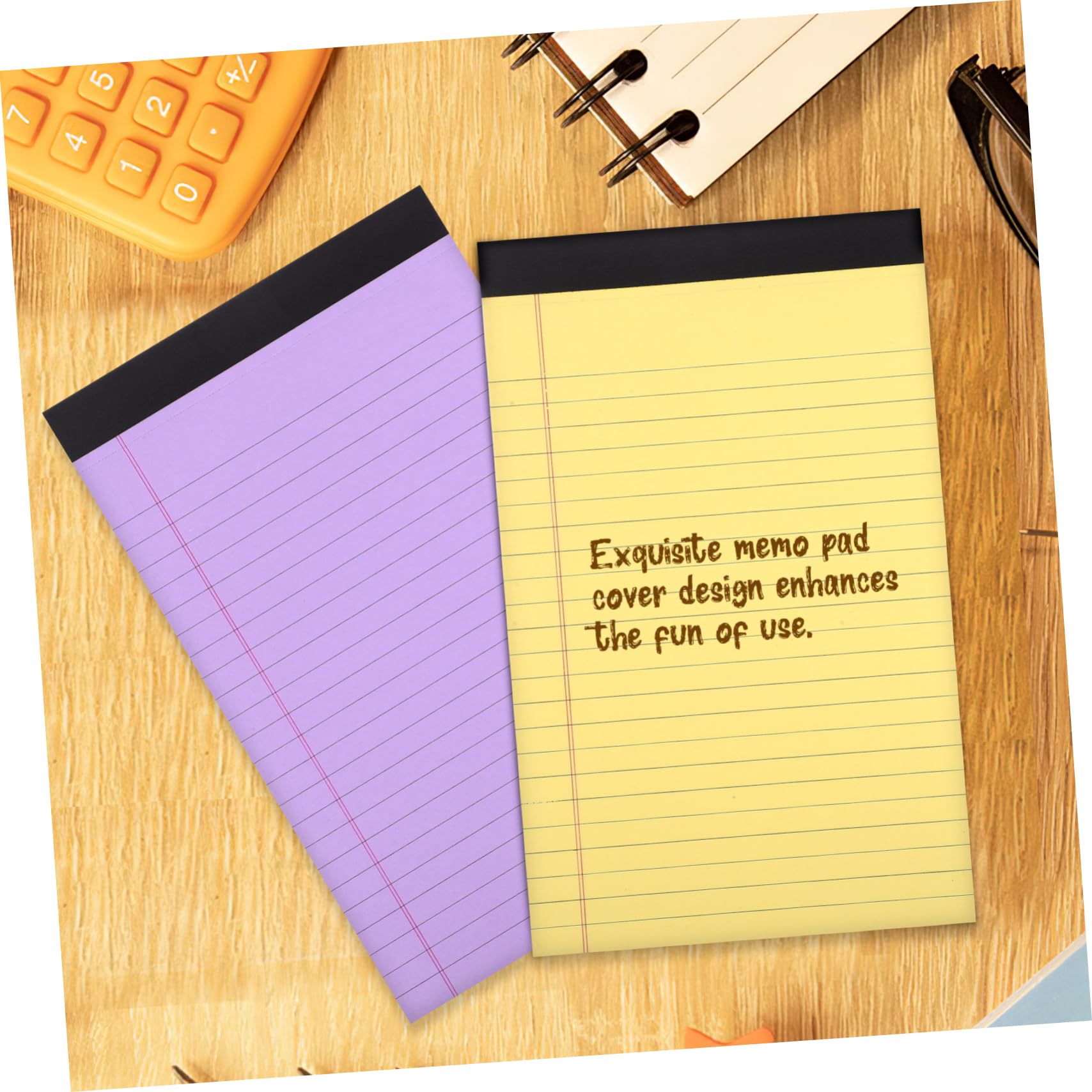 HOMSFOU 10 Stück-Pack Einschulung Deko Notizblock Liniert mit 50 Blatt pro Block Farbige Kleine Notizbücher aus Papier für Bürobedarf und Schreibtisch Notizblock