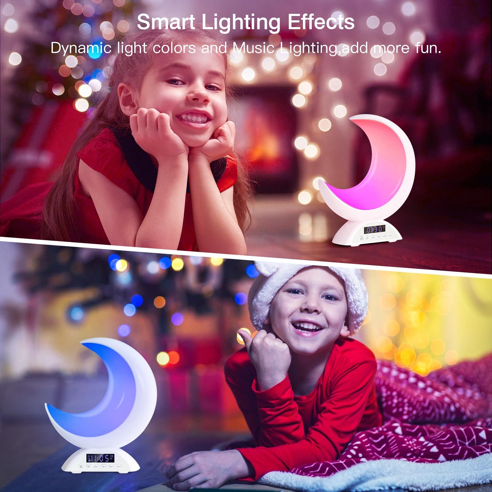 Capello Moon Glow Alarm Table Clock With Color Changing Light - Capello: Digital Sunrise Clock For Bedroom, Kids Wake-Up Light | Connecticut Post Mall