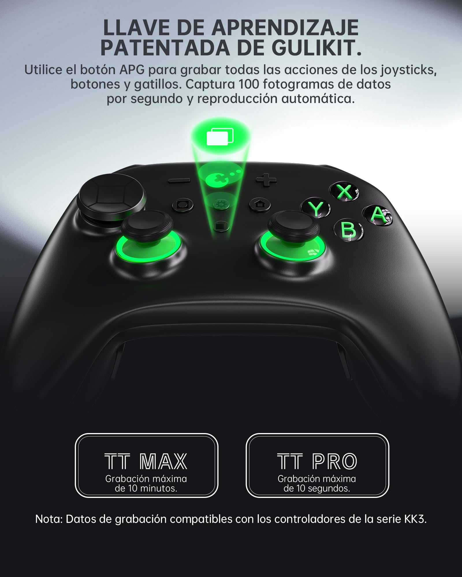 GuliKit TT PRO Mando Inalámbrico para PC, Android, iOS, Switch 1/2, Joystick TMR, con Batería de 950 mAh, Función de Activación y 4 Botones Metálicos Extraíbles en la Parte Trasera, Negro — view 7