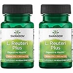 Swanson L. Reuteri Probiotic Plus w/L. Rhamnosus L. Acidophilus & FOS Prebiotic Digestive Support - Promotes Gut Health w/ 7 Billion CFU per Capsule - (30 Veggie Capsules) (2 Pack)
