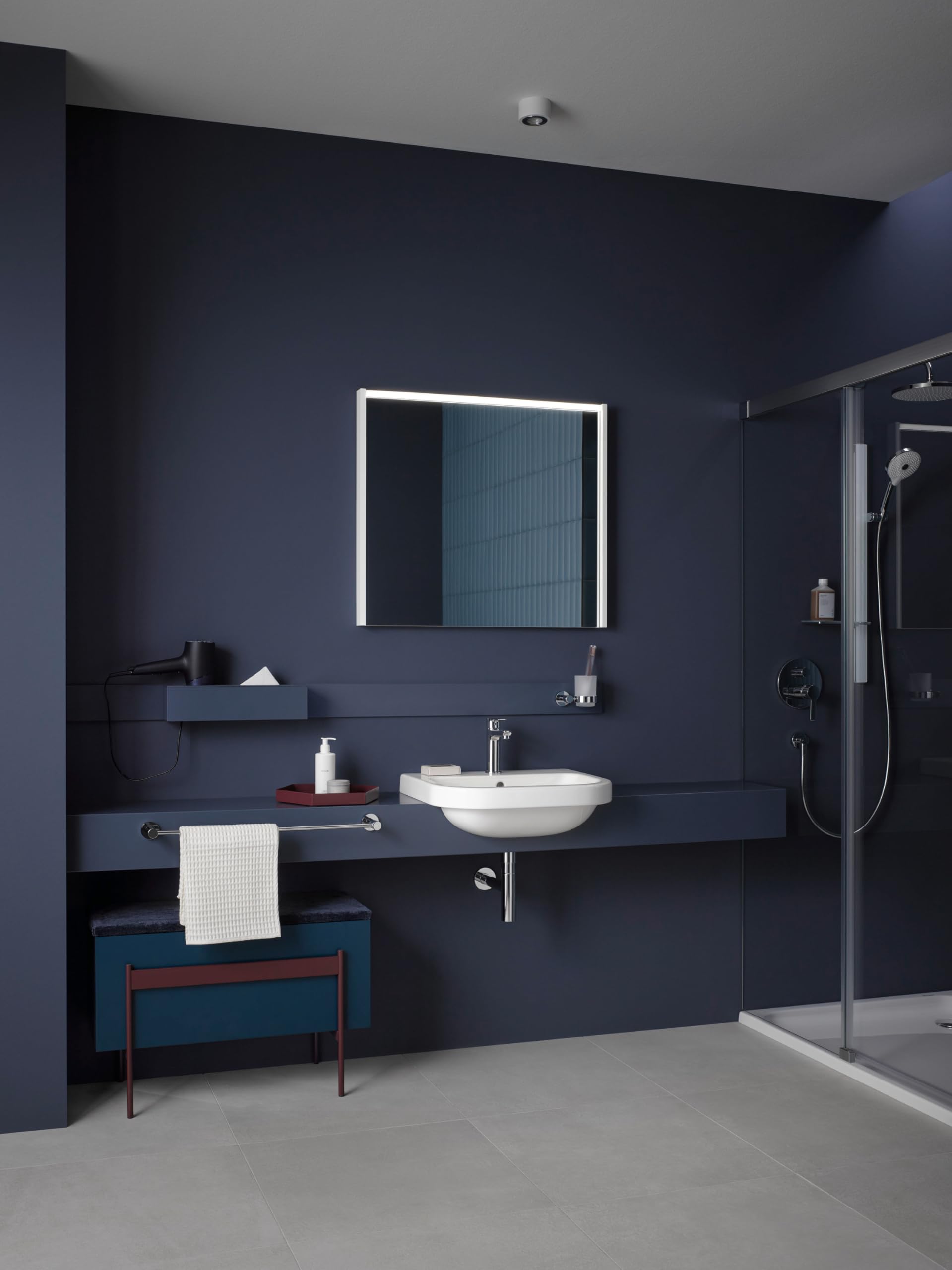 Duravit Bateria umywalkowa D-Code, rozmiar M (wysokość wylewki 167 mm), energooszczędna bateria umywalkowa (FreshStart), oszczędzający wodę kran łazienkowy (MinusFlow), z zestawem odpływowym z