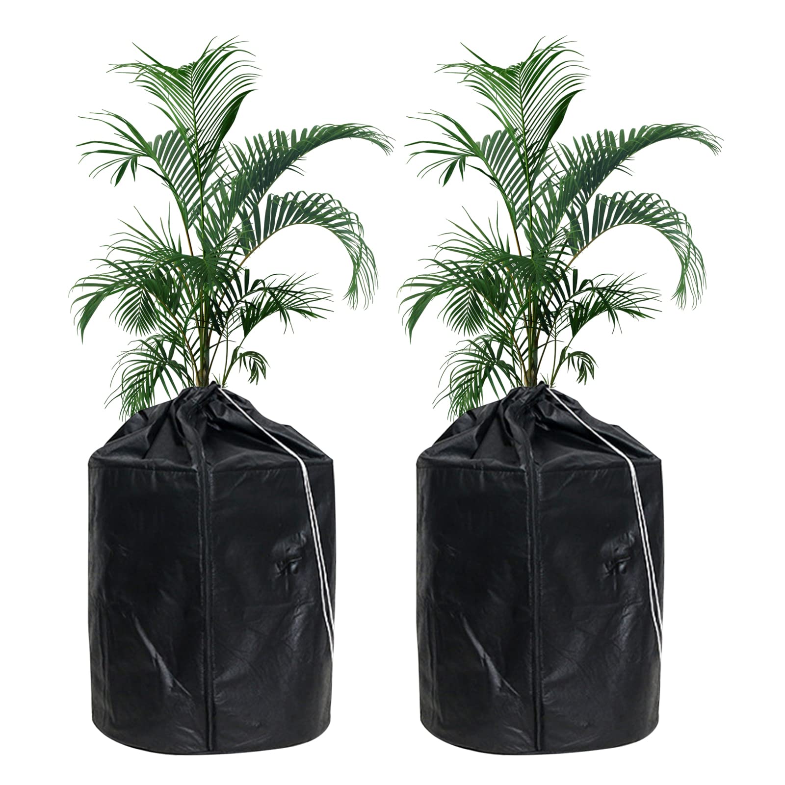 Coprivaso termico nero – Tessuto esterno Oxford con fodera isolante, coulisse e cerniera – Copertura invernale per piante (Nero – 45x50 cm