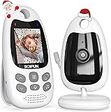 Babyphone mit Kamera Tragbares Vox-Funktion Temperatursensor Nachtsicht-Video-Babyfon 2,4 Ghz, BOIFUN Intelligentes Standby Baby monitor Gegensprechanlage Schlaflieder Lange Akkulaufzeit, 720p Silber