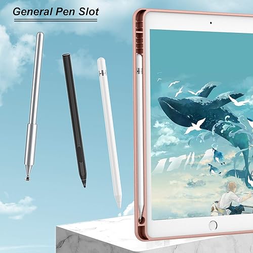 Miniatura 8 de iMieet - Funda para iPad de 8 generación 2020 de 10.2 pulgadas con soporte para lápices, funda para iPad de 7 generación 2019 con parte trasera de