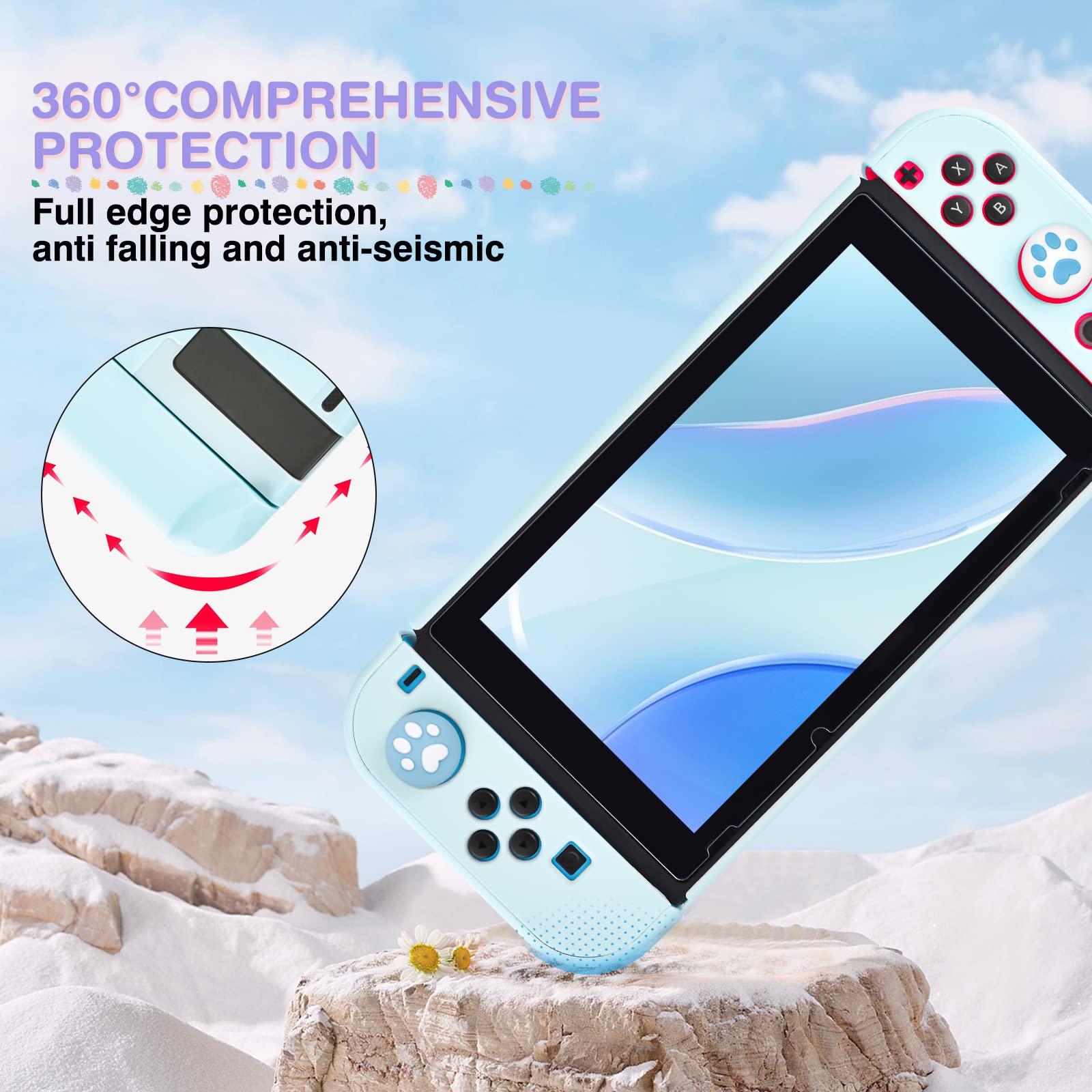 DLseego Zelda Switch OLED Protective Case Dockable Hard Shell Grey...