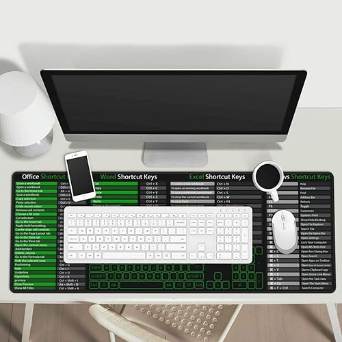 Miniatura 5 de Atajos de teclas de acceso directo de computadora, oficina, punto de alimentación Excel, Word, verde, para juegos, teclado, mouse, alfombrilla de