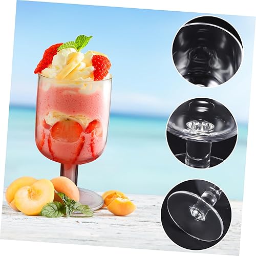 Vista 8 de DECHOUS Copas de agua Postre Shot Cups Mini Trifle Bowls Copa de cáliz de vino Taza de cáliz Taza de pastel de suciedad Copas de Sundae Vasos