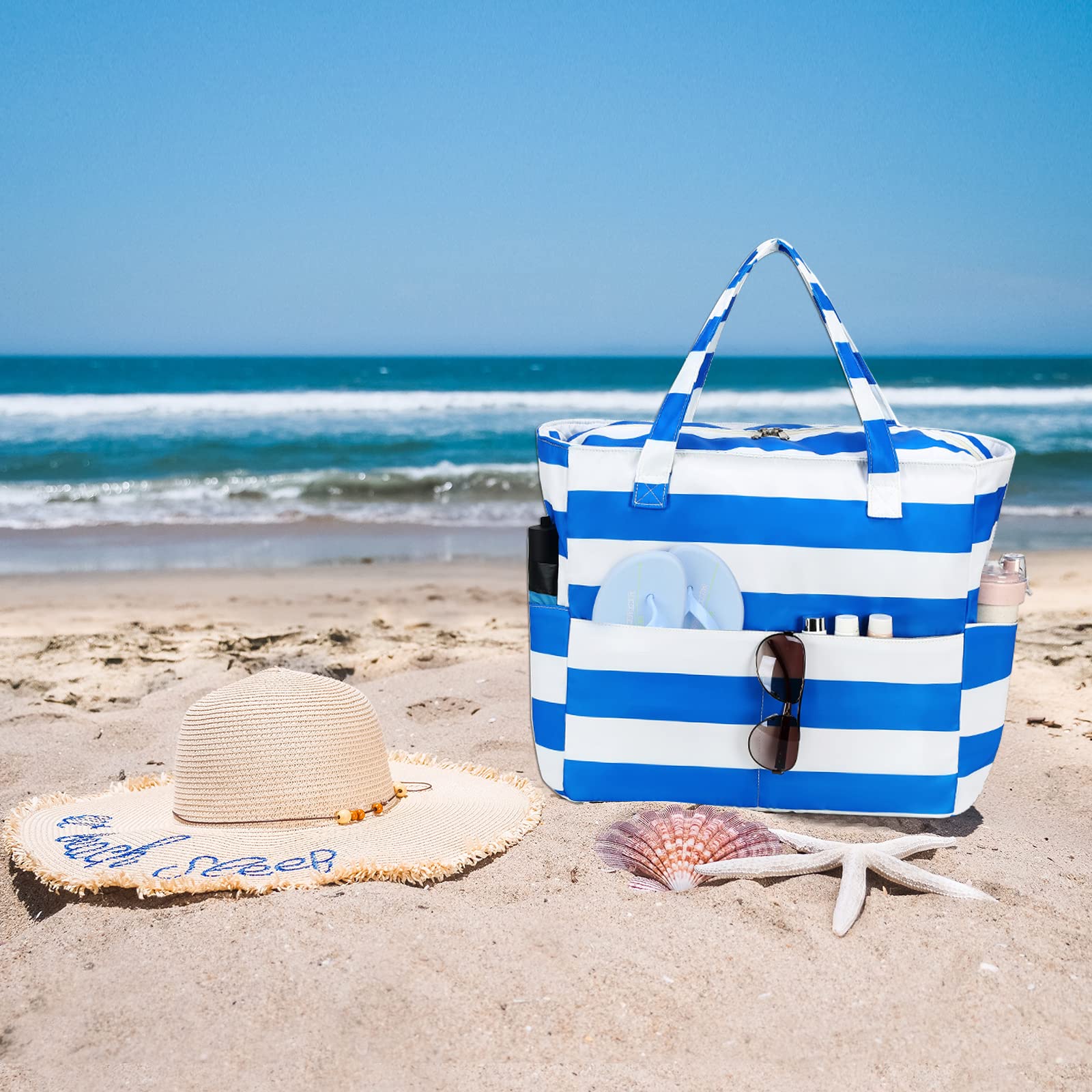Borsa impermeabile da spiaggia, piscina, da donna, extra large, borsa da palestra con scomparto bagnato, per viaggi e weekend