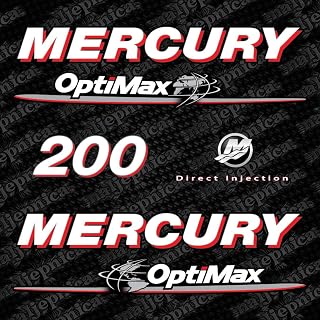 Aftermarket Replacement for Mercury 200 OptiMax 2006-2012 Direct Injection Outboard Decal Sticker Set