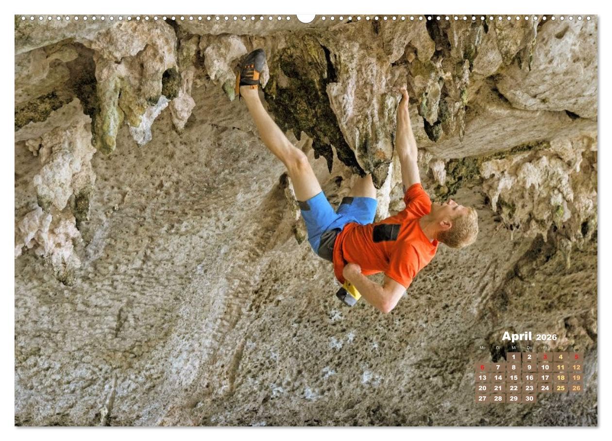 Bouldern: Klettern extrem (hochwertiger Premium Wandkalender 2026 DIN A2 quer), Kunstdruck in Hochglanz: Bouldern: Fingerübungen an der Steilwand - Klettern am Limit (CALVENDO Sport)