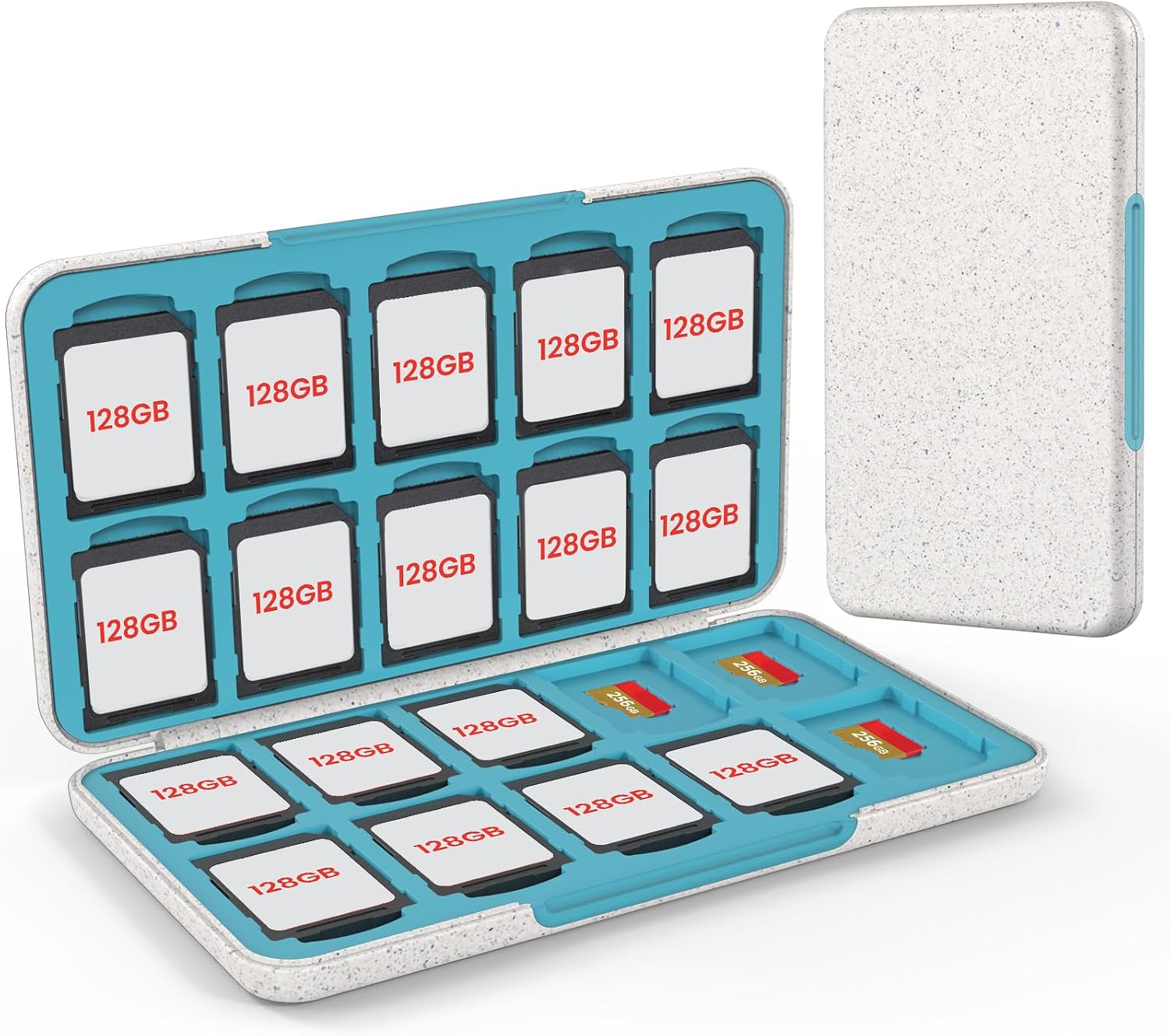 HEIYING SD Card Holder with 40 Precise Slots for SDXC SDHC Micro SD Cards
