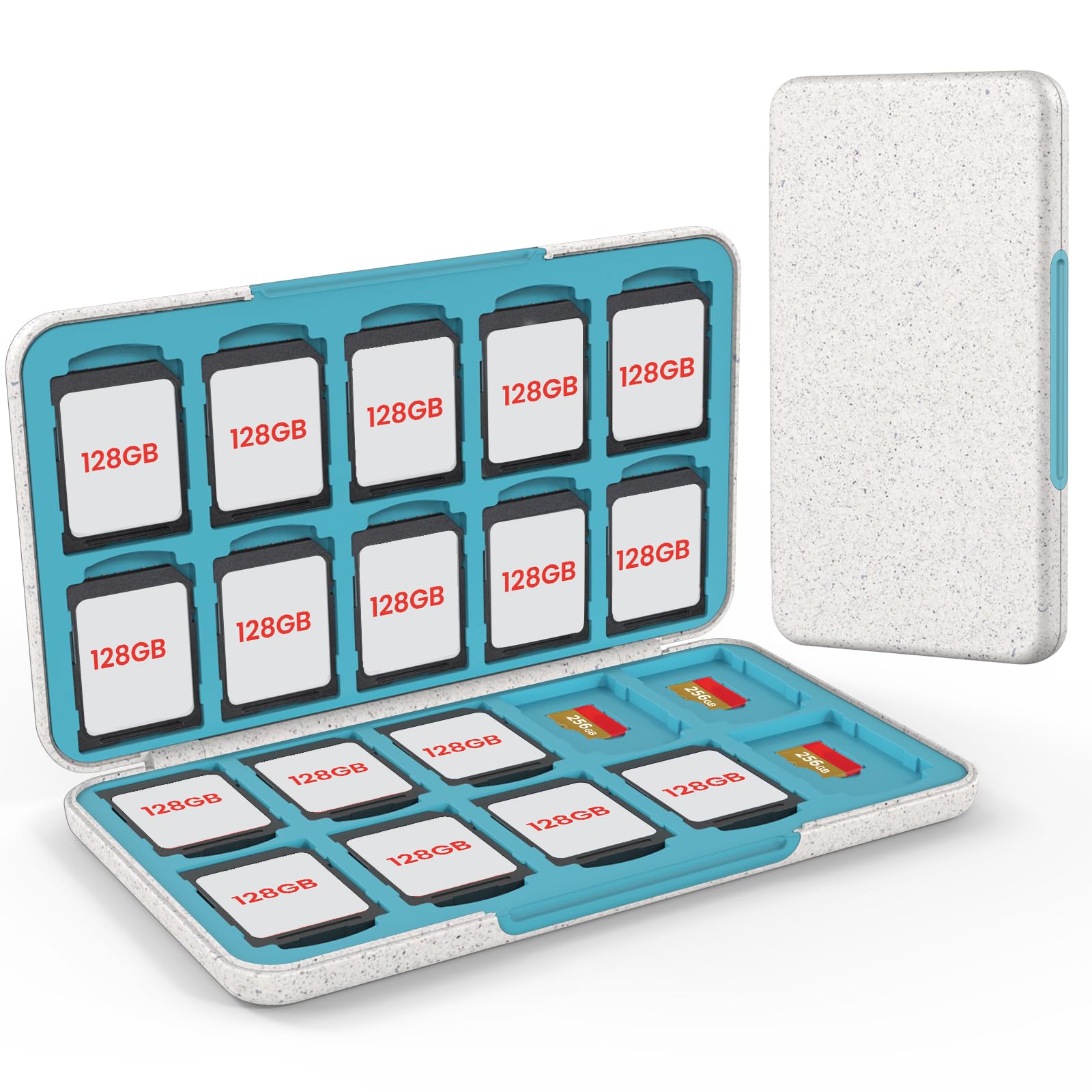 HEIYING SD Card Holder with 40 Precise Slots for SDXC SDHC Micro SD Cards