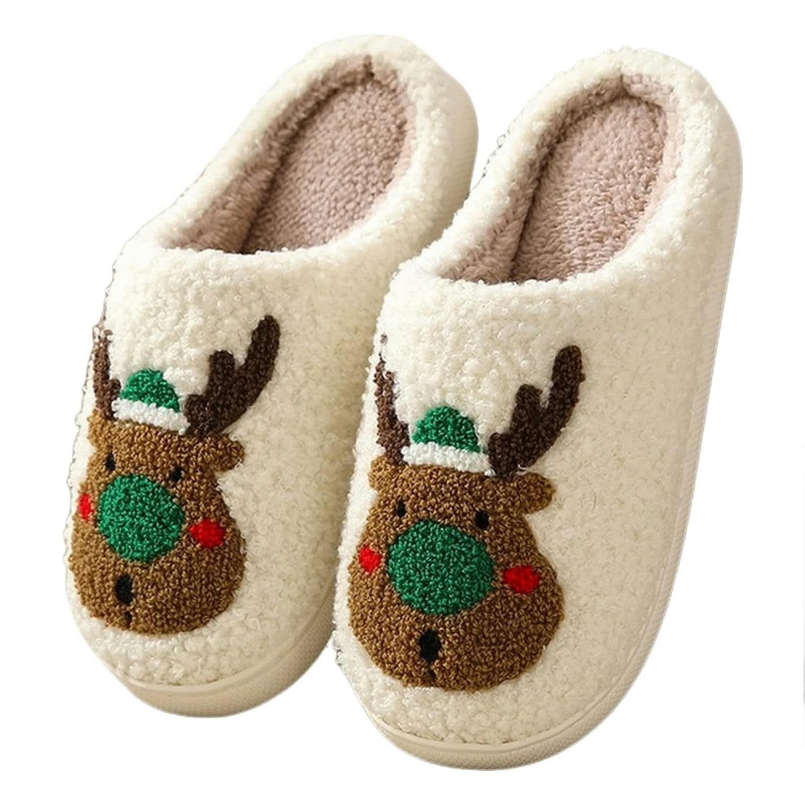 Ciabatte Donna Invernali Cotone Natalizio Adorabile Coppie Resistenti alla Casa in Inverno-44-45-stylea Green