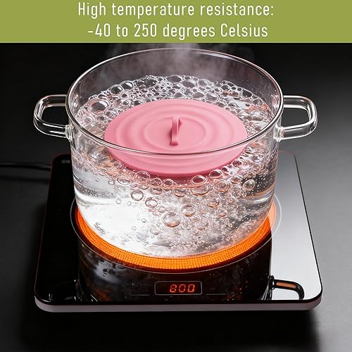 Miniatura 5 de Paquete de 6 tapas de silicona para tazas, tapas herméticas de 3.94 pulgadas de diámetro, tapa universal reutilizable colorida de grado alimenticio