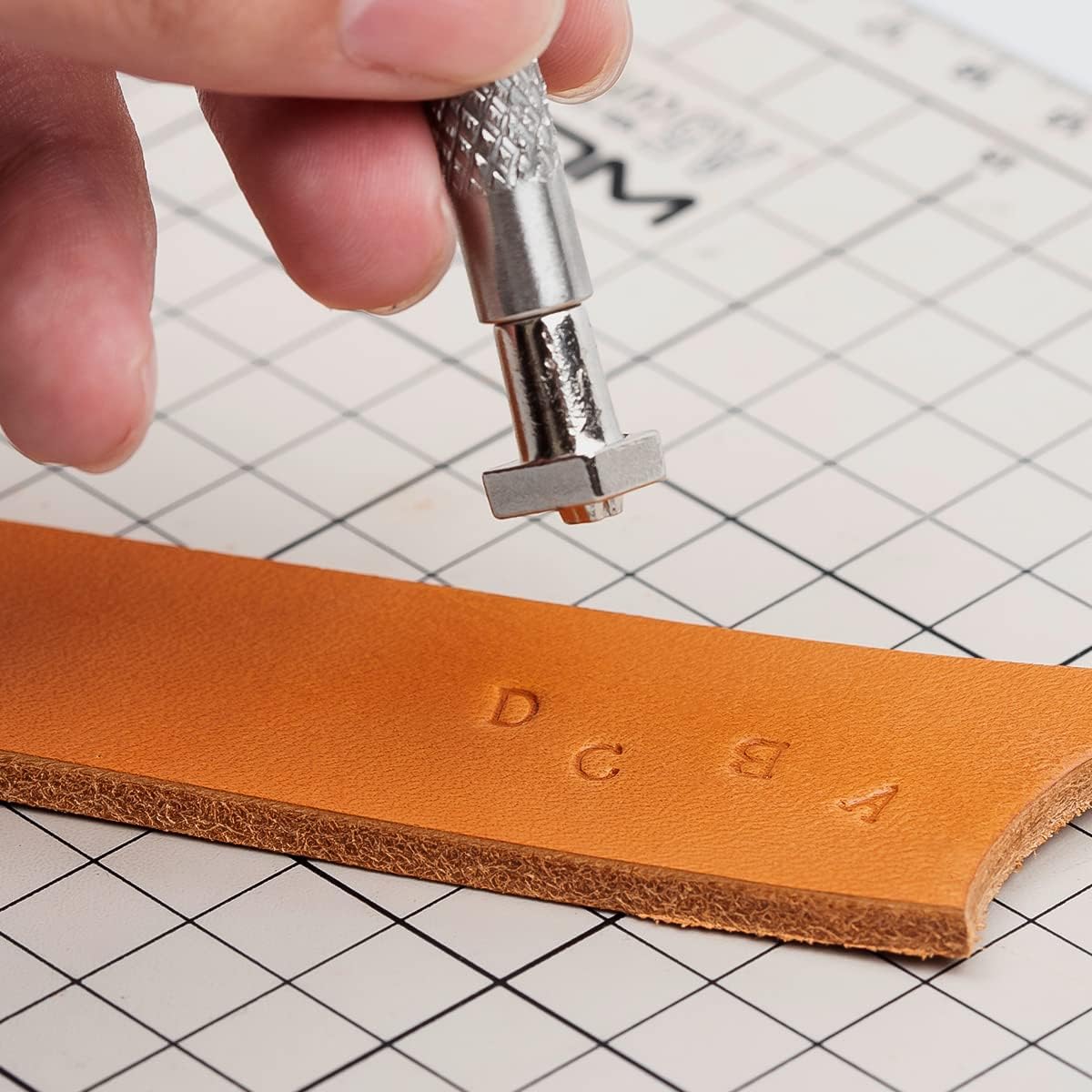 WUTA Leather Alphabet Stamps Punch Capital Letters & Number Stamping Tools Set DIY Custom Name Logo Punching Tools 4mm/6mm Metal (1/4" 6mm （37Pcs）)