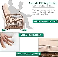 Vista 2 de VIVIJASON Silla mecedora de mimbre para exteriores, 2 piezas, sillas mecedoras de ratán para patio con cojines y marco de acero, muebles de mimbre