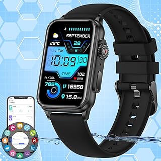 Fitness Tracker,Smart Watch with Heart Rate Blood Pressure Sleep Monitor IP67 Waterproof Phone Watch((Make/Answer Call) ),Step Calorie Tracker Pedometer Health Watch for Men Women Android iOS Phones