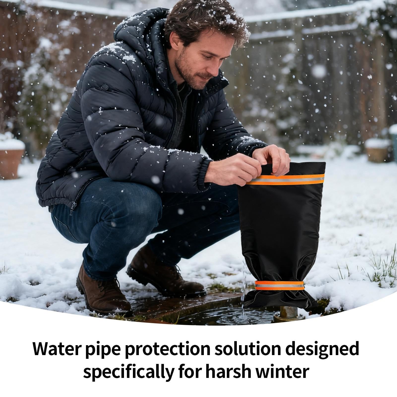 2 Coperture Isolanti Per Rubinetti Esterni Con Striscia Riflettente - Protezione Antigelo Invernale In Tessuto Oxford 210D - 2
