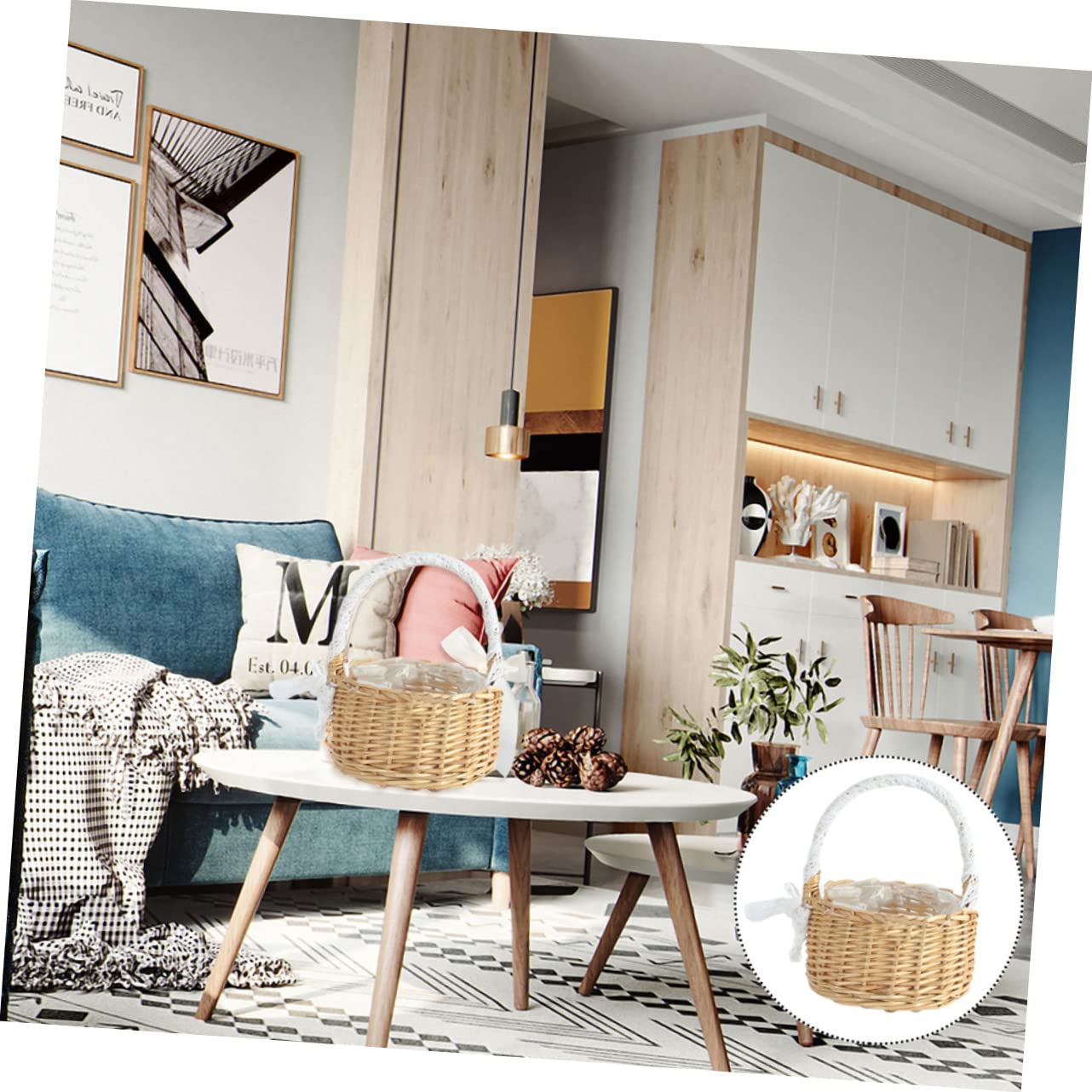 Mobestech 2stücke Handgewebter Blumenarrangementkorb Rattan Vielseitiger Aufbewahrungskorb Für Hochzeiten Zuhause Und Garten Leicht Und