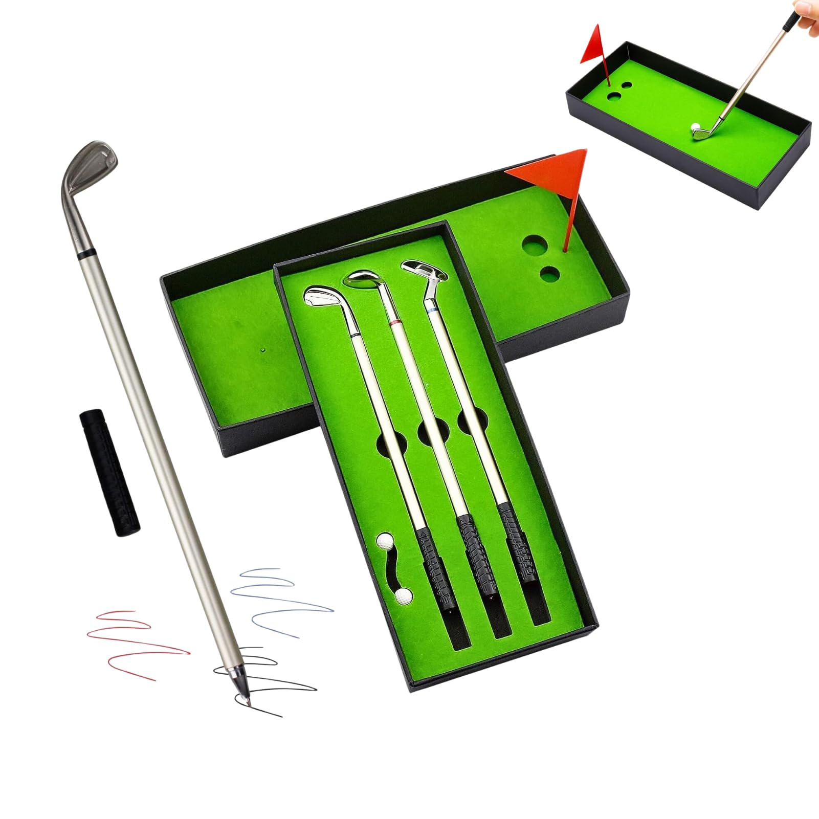 Juego de Bolígrafos para Palos de Golf, 3 Piezas de Escritorio