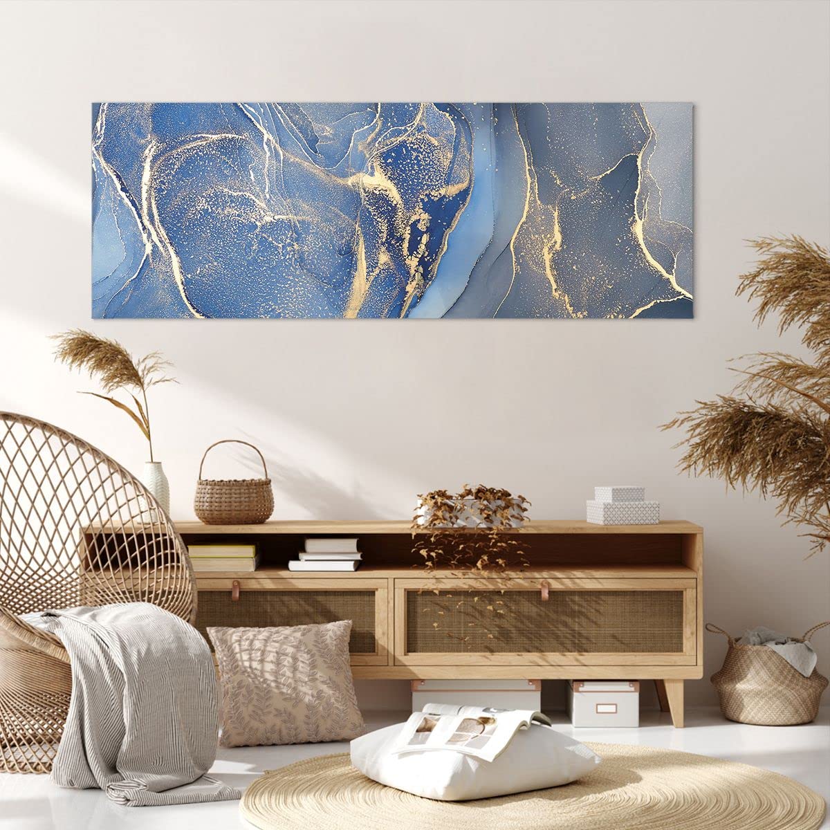 Impression sur Verre 140x50cm Tableaux Image Photo Abstraction Fumée