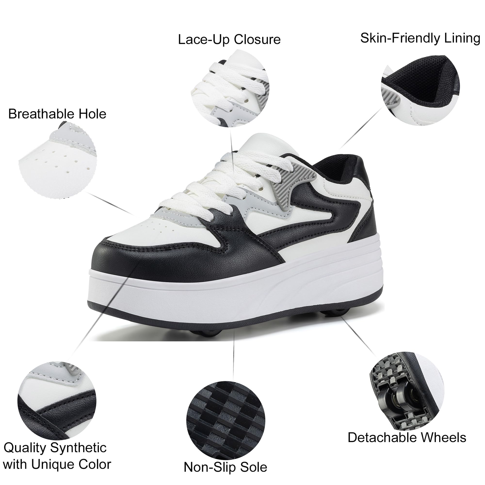 Scarpe da skate a rotelle per donne e ragazze, con ruote staccabili, adatte per Halloween, Natale, feste di compleanno