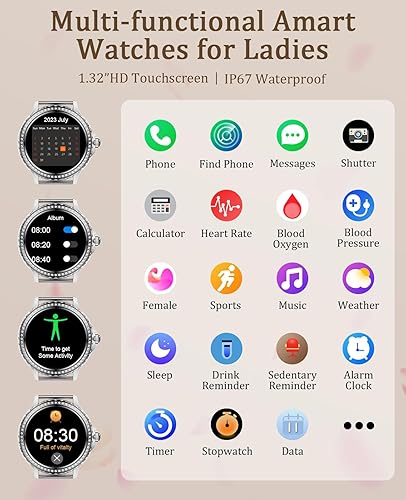 Miniatura 7 de BOCLOUD Reloj inteligente para hombres y mujeres (respuestahacer llamadas), relojes inteligentes Bluetooth para iPhone, Android, iOS, IP68,