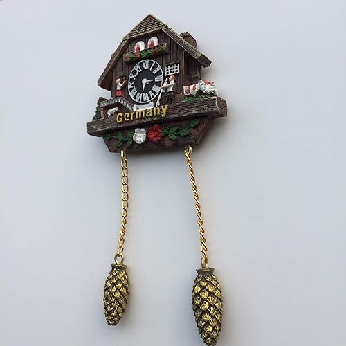 Miniatura 4 de 3D Alemania Cuco Reloj Refrigerador Refrigerador Imán Turístico Souvenirs Hecho a Mano Resina Artesanía Pegatinas Magnéticas Hogar Cocina Decoración