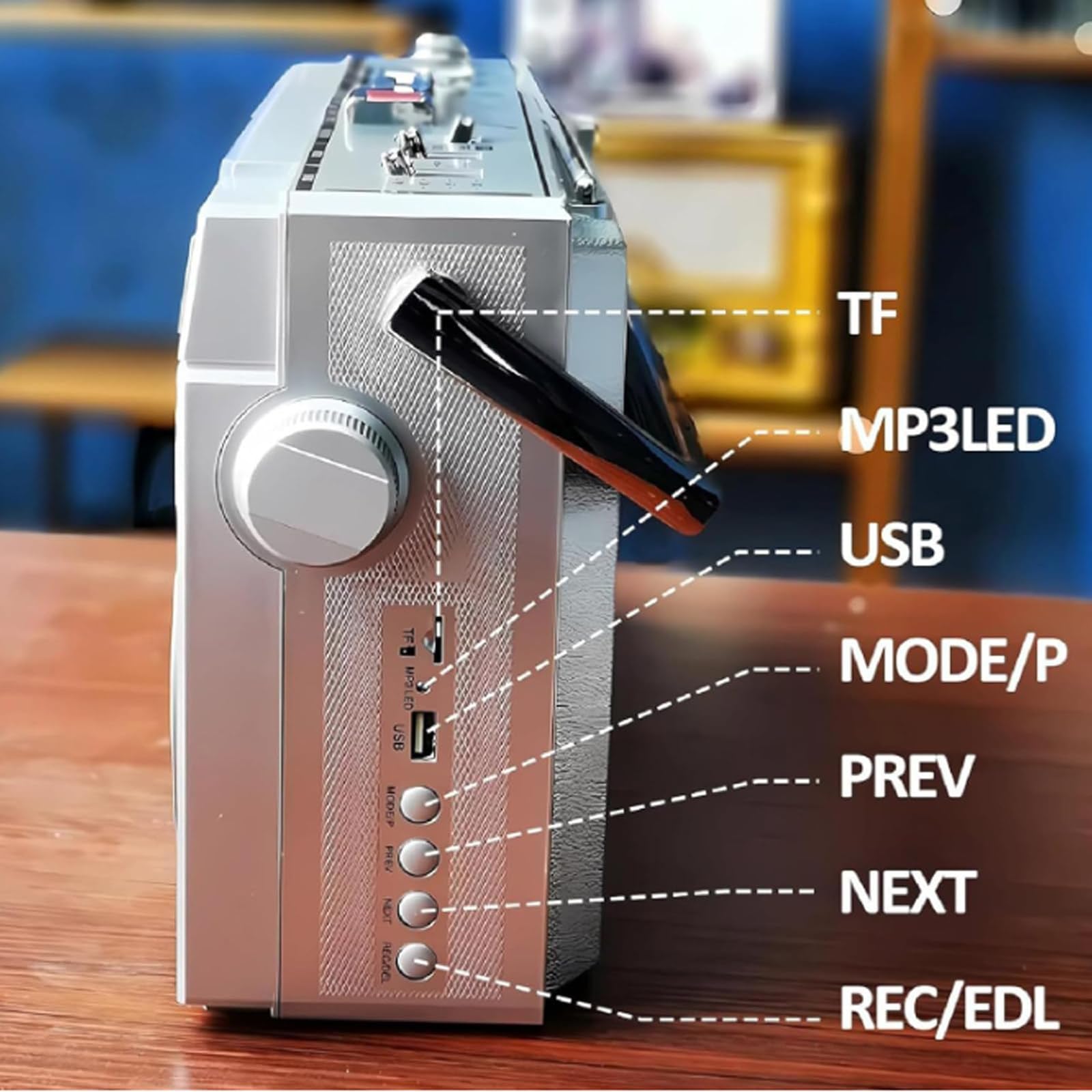 Reproductor CD Retro, Radiocasete PortáTil Estilo AñOs 80 con Altavoces EstéReo, RecepcióN Radio Multibanda, Radio Am/FM, Distancia TransmisióN 10M para Reuniones Familiares Y Viajes,Black