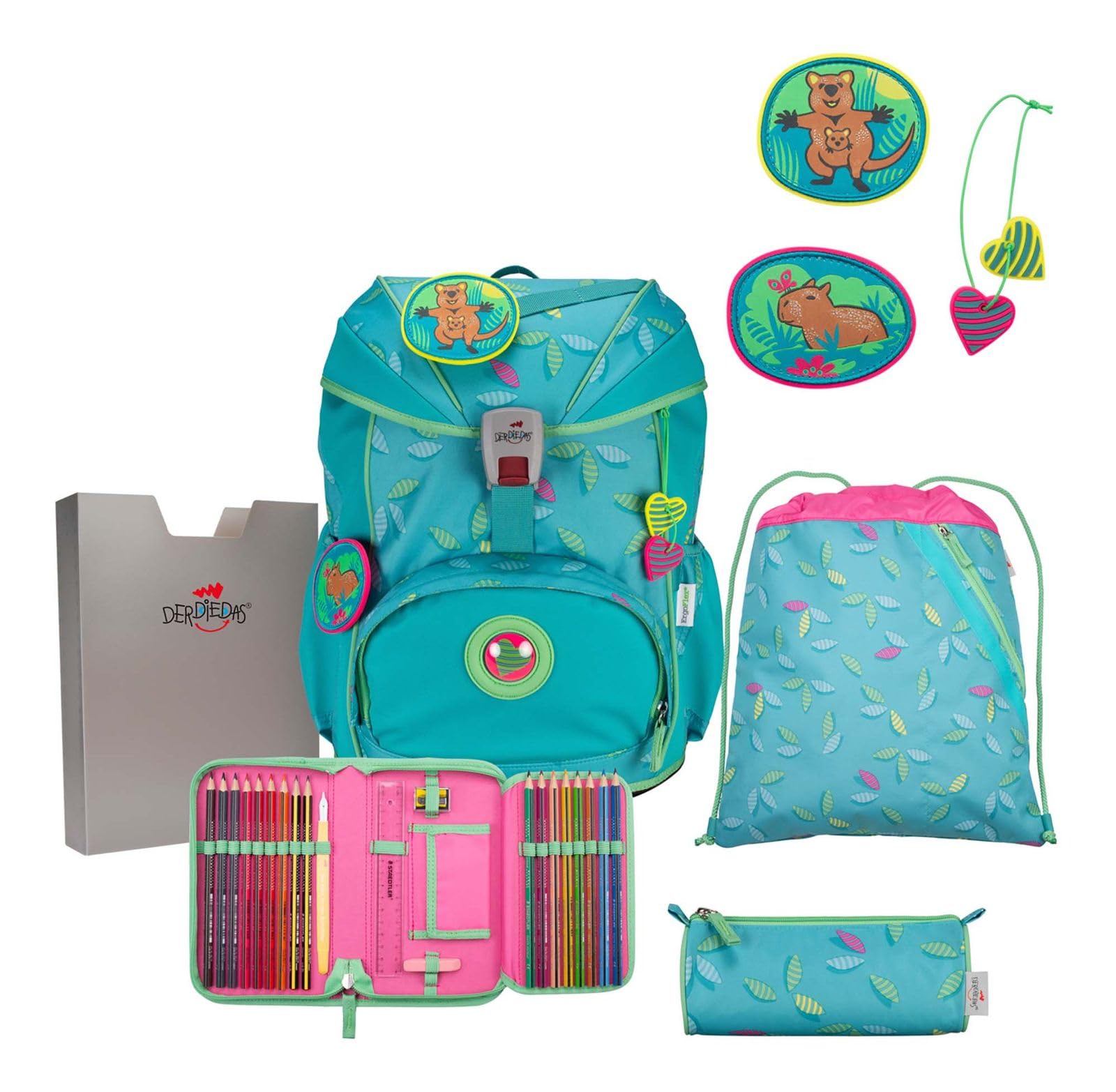 DerDieDas Schulranzen Set 5-TLG. ErgoFlex Superflash Paradise
