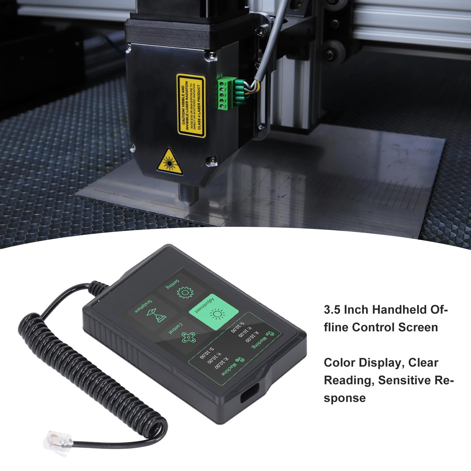 Luocute Schermo di Controllo Touch Offline a Colori Portatile Offline da 3,5 Pollici, Risposta Sensibile Alle Letture Chiare, per Macchina per Incidere CNC TTS55 PRO TTS10 PRO