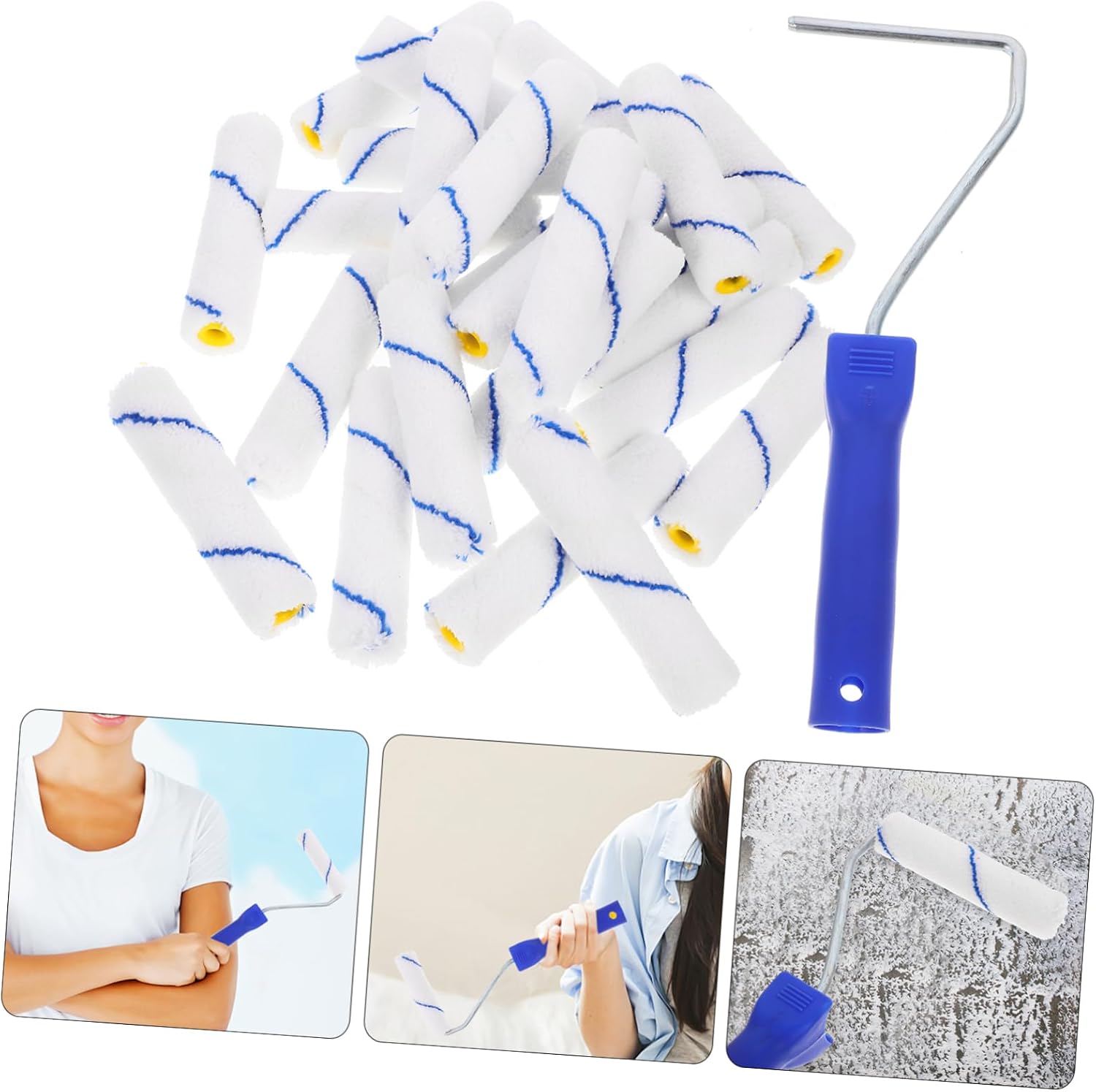 1set Small Paint Roller Covers Frame Replacement Sleeves for Wall and House Painting Convenient and Efficient Painting Tool for Projects
