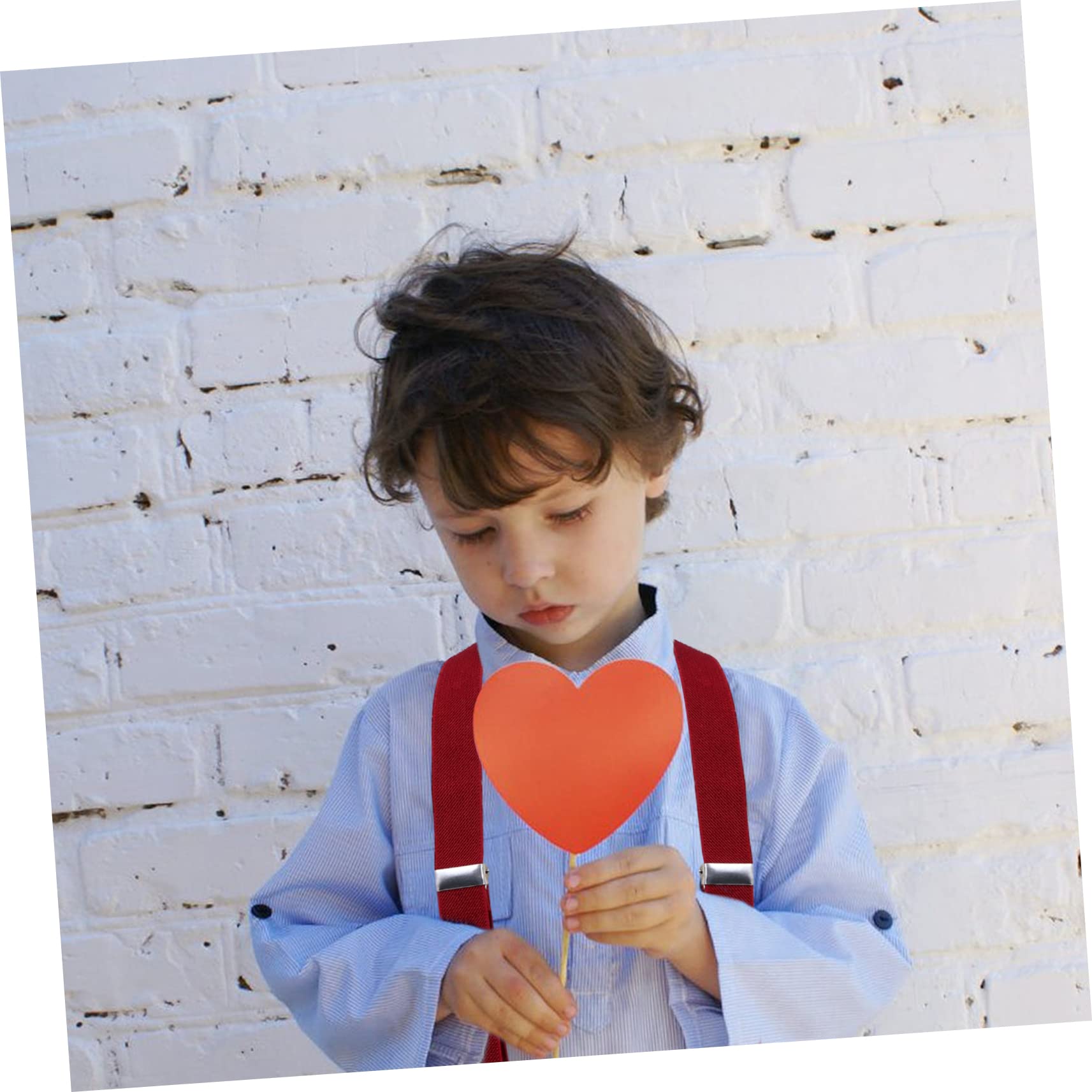 WOFASHPURET Adjustable Kid's Suspenders Bow Tie Set Metal Clips Elastic Back for Dress-up