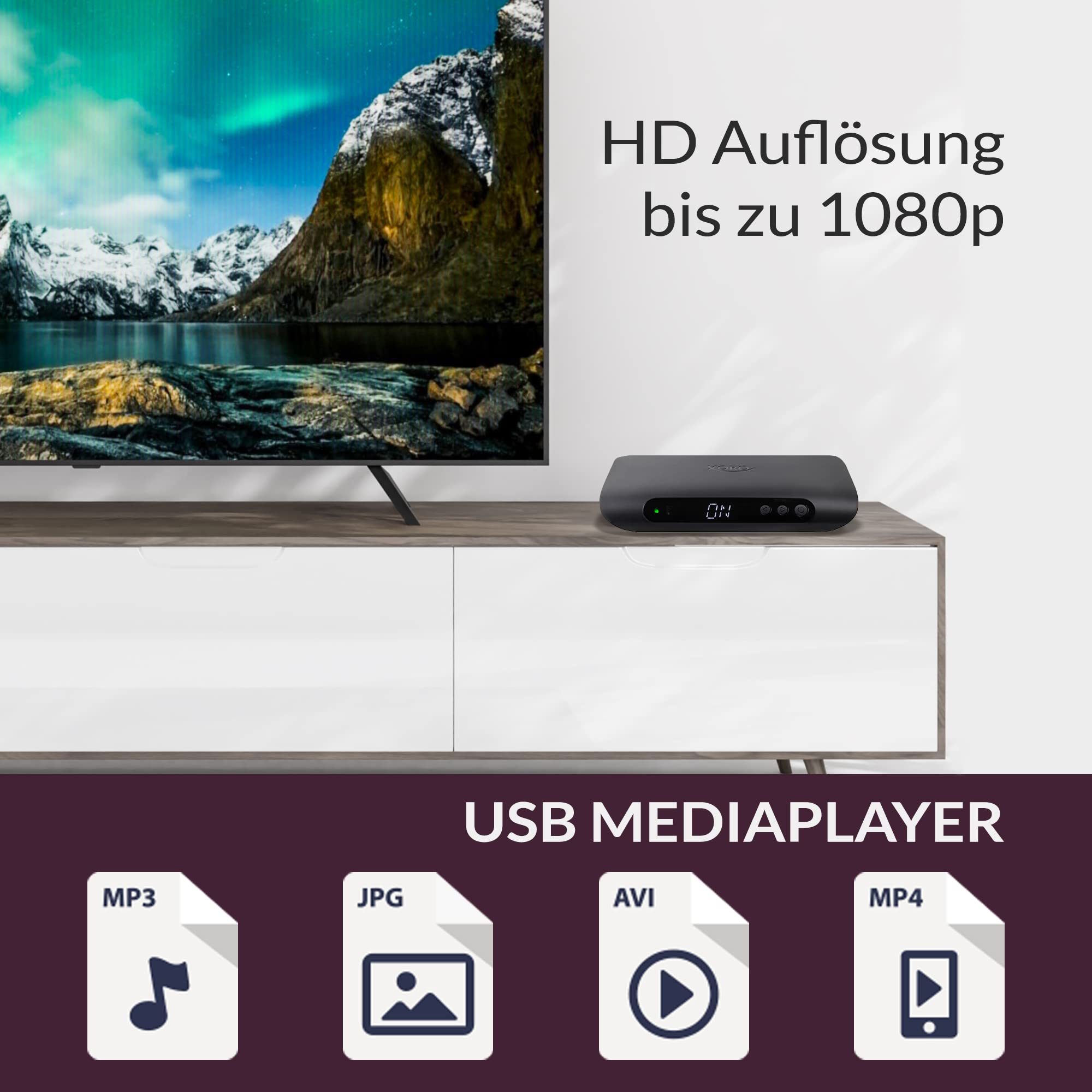 XORO HRK 7820 - HD Receiver für digitales unverschlüsseltes Kabelfernsehen (DVB-C), HDMI Anschluss, AV-Out, S/PDIF, USB 2.0 Mediaplayer, Ethernet, LED Display