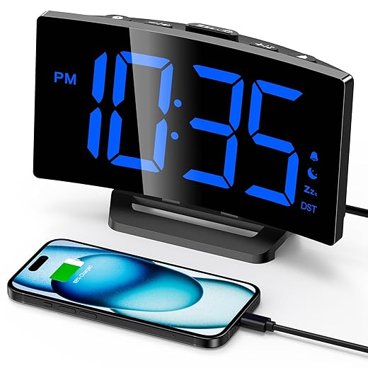 GOLOZA Upgraded Digital Alarm Clock for Bedrooms, Digital Clock with Customizable Night Mode, 5