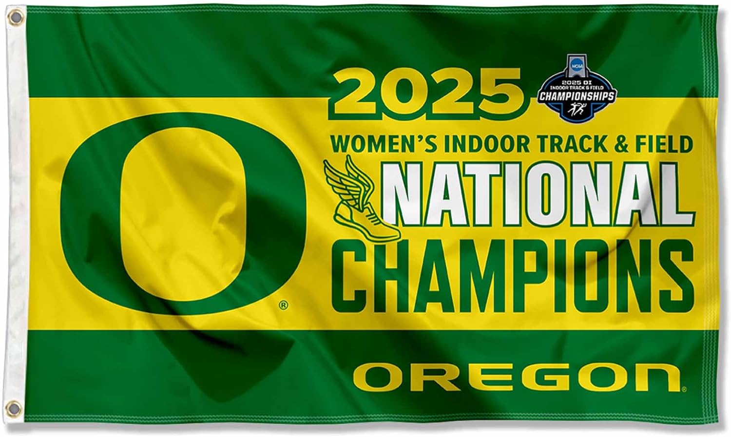College Flags & Banners Co. Oregon 2025 Women's Track and Field Champions 3x5 Grommet Flag