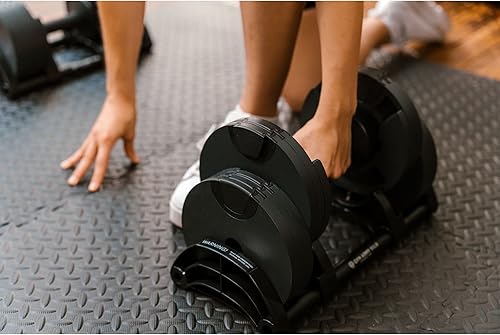 Miniatura 7 de Nuobell - Mancuernas ajustables  Gym Army Nuobell, 5 libras  50 libras de peso libre ajustables para hombres y mujeres, entrenamiento de fuerza y