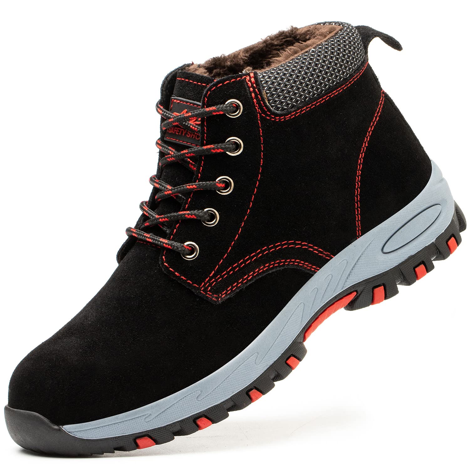 SROTER Scarpe da lavoro da uomo e donna, con punta in acciaio, impermeabili, foderate, di sicurezza, da trekking, da trekking