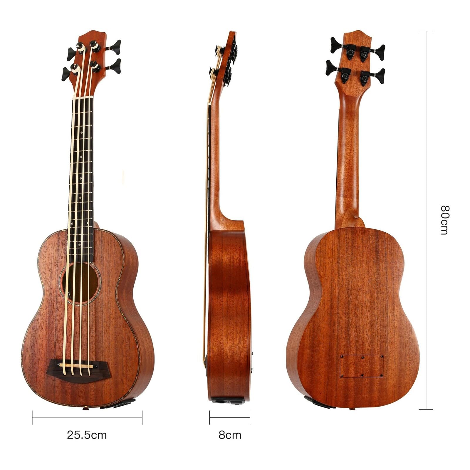 30 Zoll Elektrischer Ukulele-Bass, 4-saitige Ukulele-Gitarre, Saiteninstrument Mit Ukulele-Tasche Ukulele Einsteiger Kit
