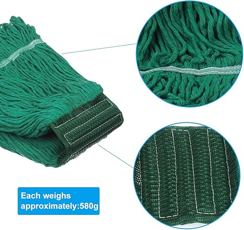 Miniatura 65 de Cabezal de trapeador de limpieza industrial húmedo de alta resistencia, repuesto de cabezal de trapeador de algodón perfecto, lavable de algodón