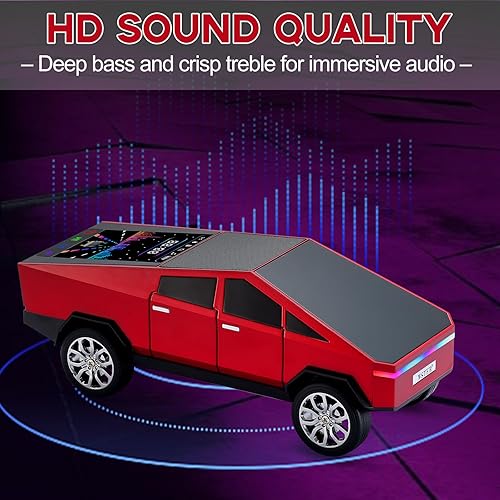 Miniatura 8 de Future Style Pickup Truck Replica Altavoz Bluetooth - Modelo inalámbrico portátil con pantalla de visualización, sonido HD, emparejamiento estéreo