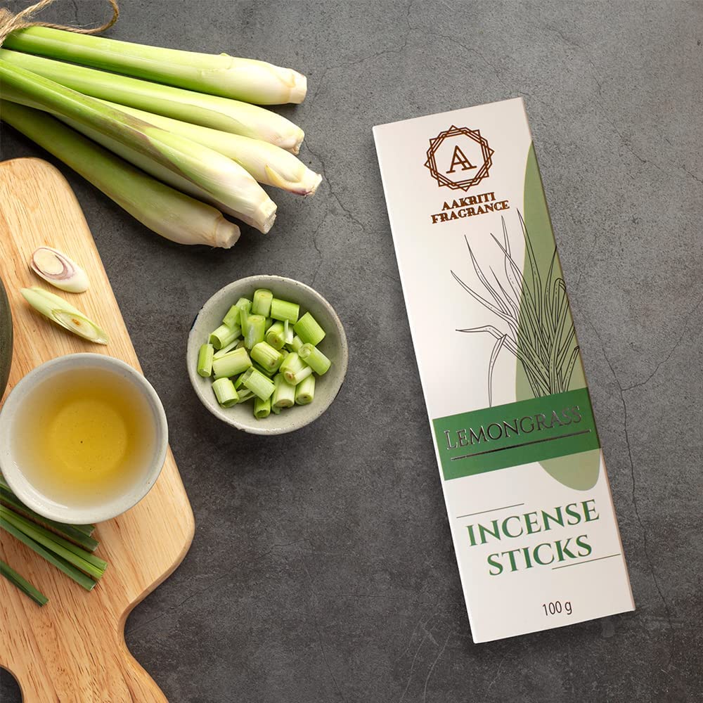 Aakriti Gallery 100 Gram Pack Natural Premium Aroma Organic Hand Rolled Masala Incense Sticks… (Lemongrass)