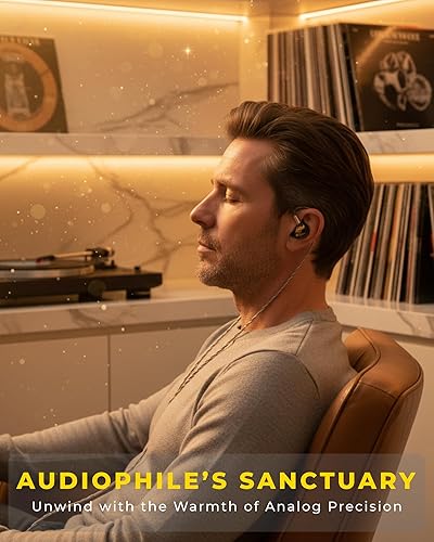 Miniatura 6 de Essonio ES-C19 - Monitores intrauditivos, 5 Knowles BA Drivers IEMs con cable, auriculares audiófilos con cancelación de ruido, monitor vocal de