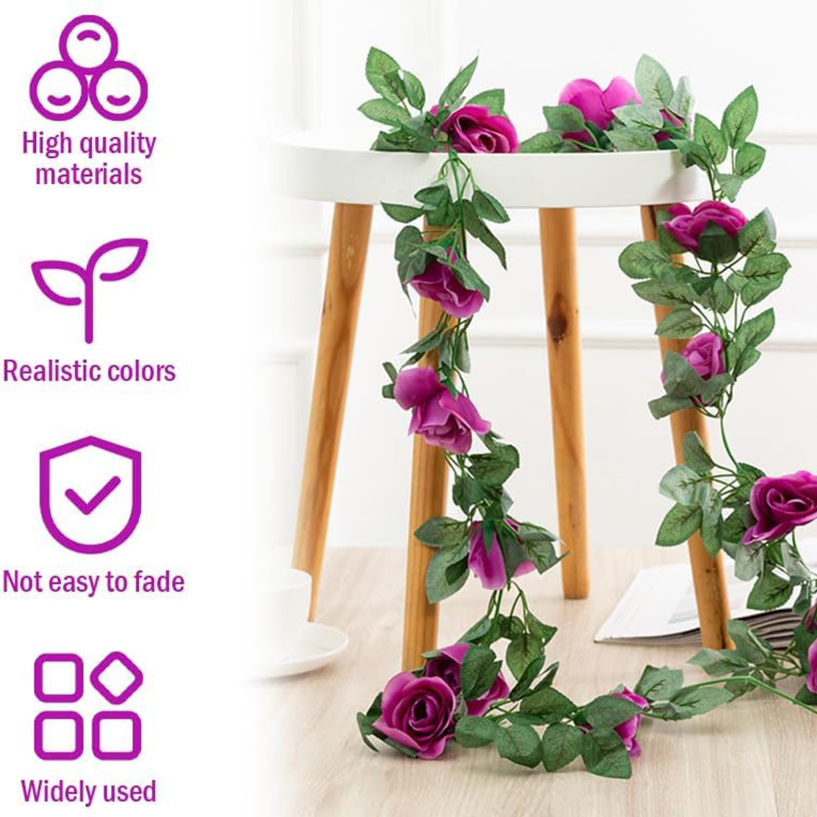Kunstpflanze 2 Stck Blumenampel 90cm Knstliche Hngepflanzen Geflschte  Seide Rose Blumen Kunstpflanze Efeu Pflanze Knstlich fr Bad Dekoration  Auen Innen Hochzeit Fensterdeko HngendLila : Amazon.de: Haustier