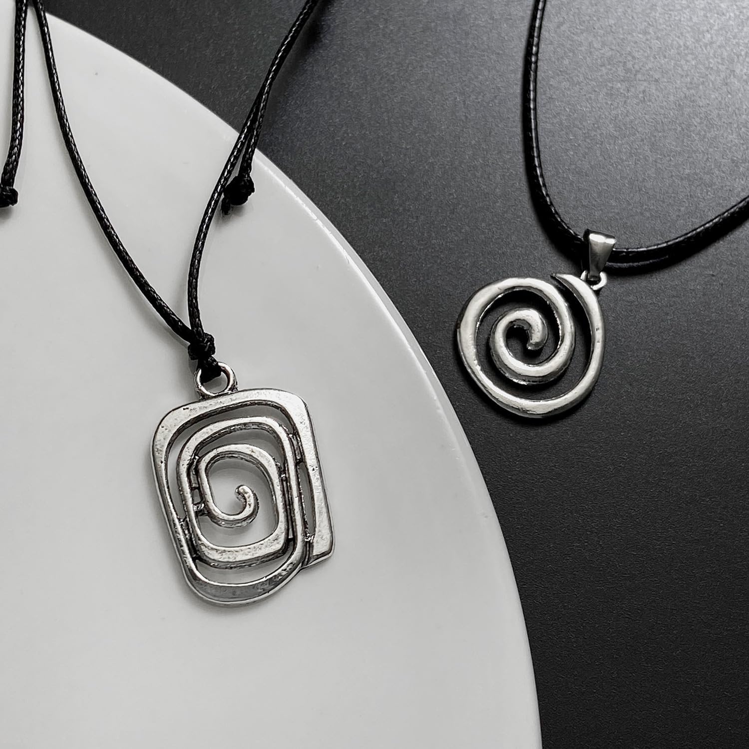 coadipress Chunky Spiral Swirl Necklace for Women Boho Choker Necklaces Hippie Trendy Silver Plated Large Spiral Shaped Statement Pendant Necklace Bohemia Jewelry - Image 4